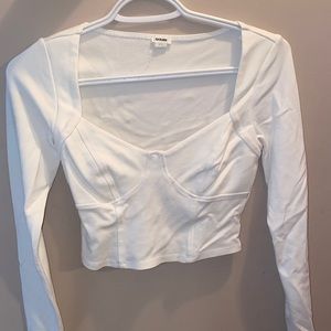 Garage White Crop Top